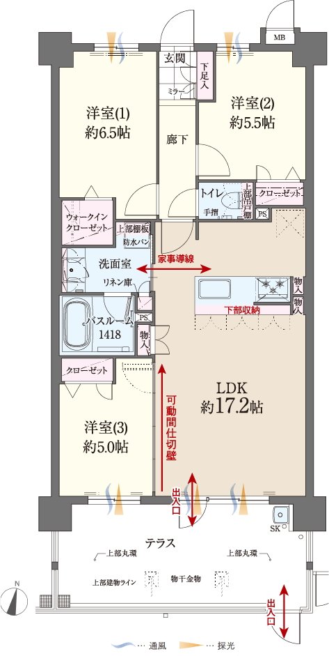 ファーネスト博多南駅グレイス 間取り H1 type（基本プラン）