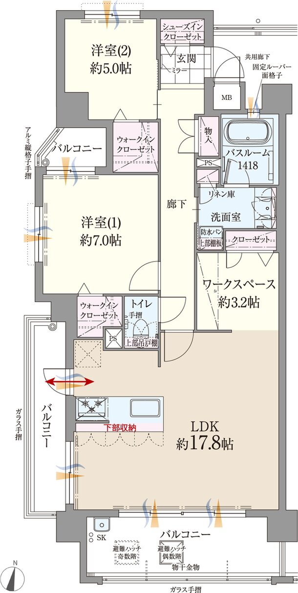 ファーネスト博多南駅グレイス 間取り A type（メニュー1）