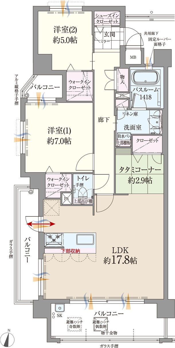 ファーネスト博多南駅グレイス 間取り A type（メニュー2）