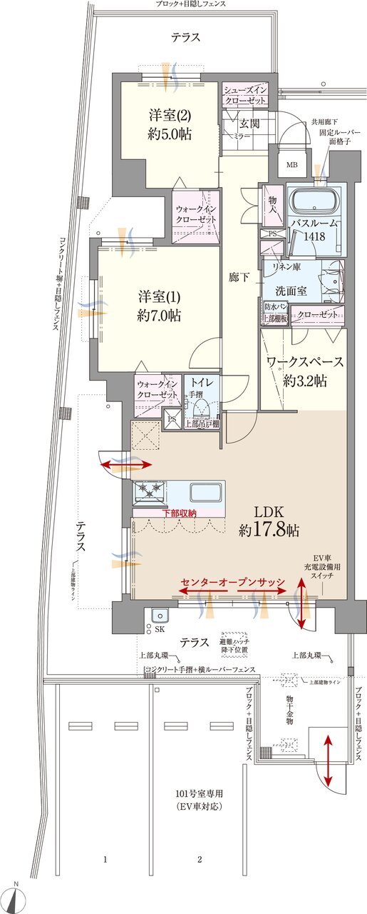 ファーネスト博多南駅グレイス 間取り A1 type(メニュー1)