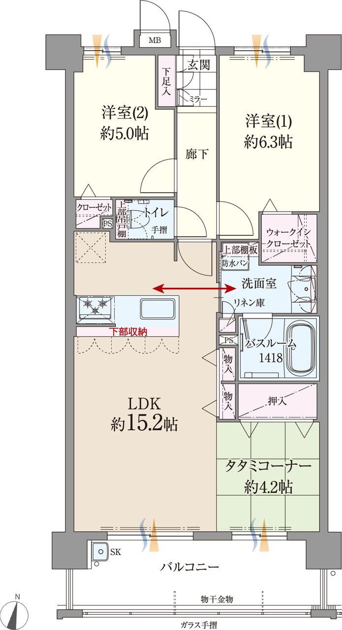 ファーネスト博多南駅グレイス 間取り B type（メニュー2）