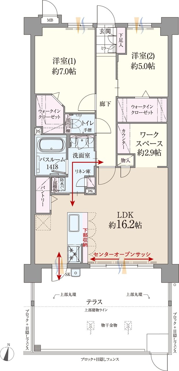 ファーネスト博多南駅グレイス 間取り D1 type(メニュー1)