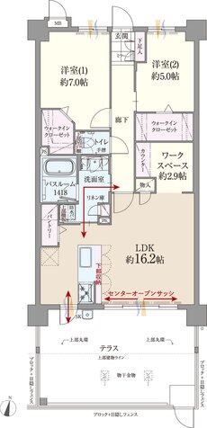 ファーネスト博多南駅グレイス 間取り D1 type（メニュー1）