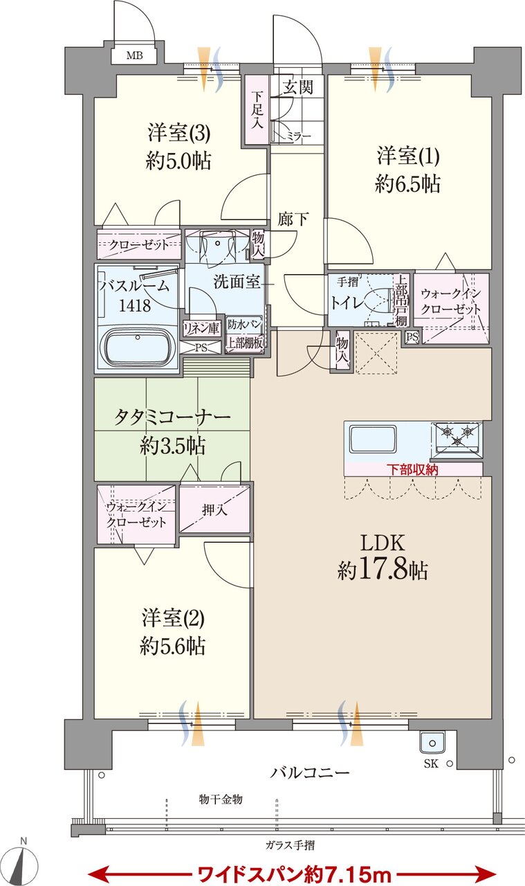 ファーネスト博多南駅グレイス 間取り E type（メニュー1）