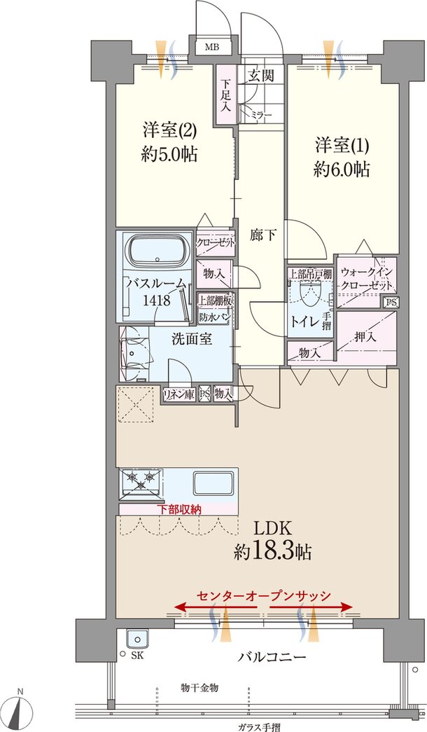 ファーネスト博多南駅グレイス 間取り F type（メニュー1）
