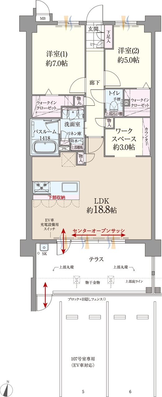 ファーネスト博多南駅グレイス 間取り G1 type(メニュー1)