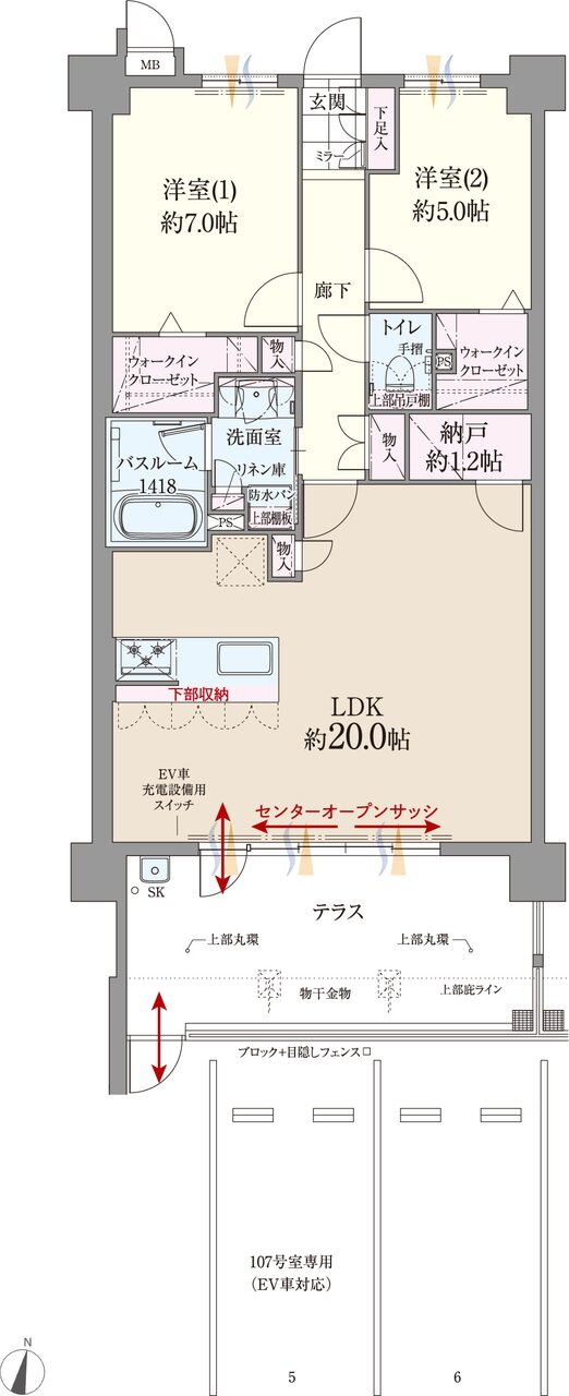 ファーネスト博多南駅グレイス 間取り G1 type（メニュー2）