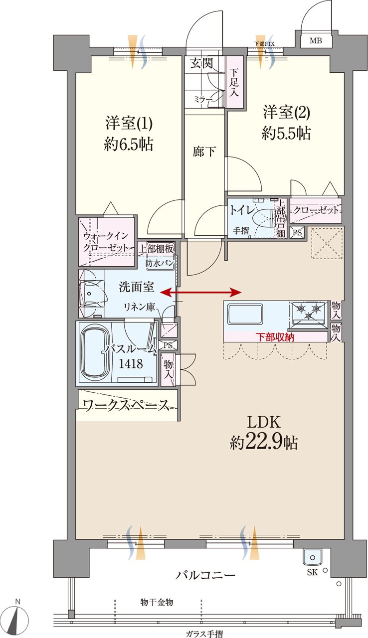 ファーネスト博多南駅グレイス 間取り H type（メニュー1）