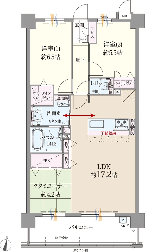 ファーネスト博多南駅グレイス 間取り H type（メニュー2）