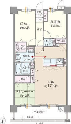 ファーネスト博多南駅グレイス 間取り H type（メニュー2）