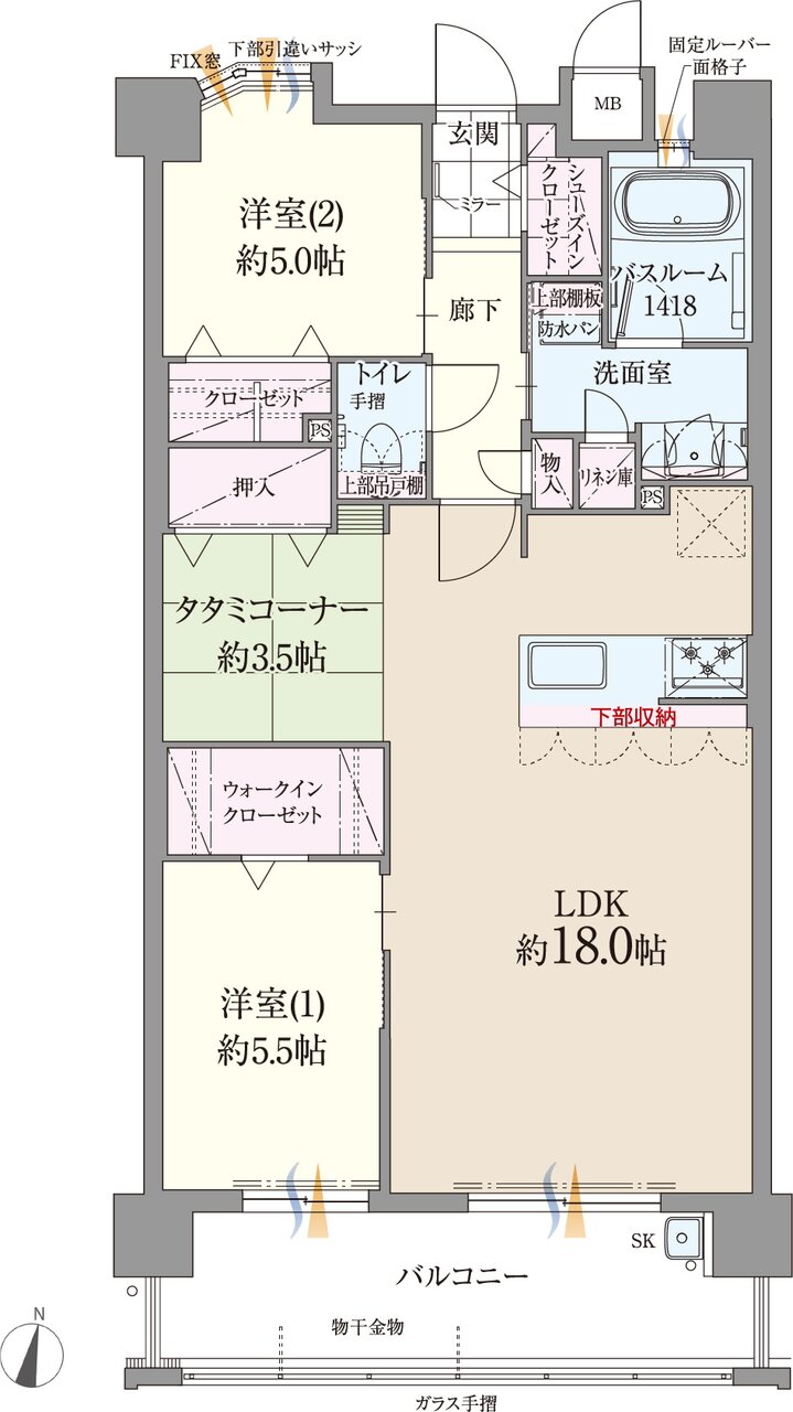 ファーネスト博多南駅グレイス 間取り I type（メニュー1）