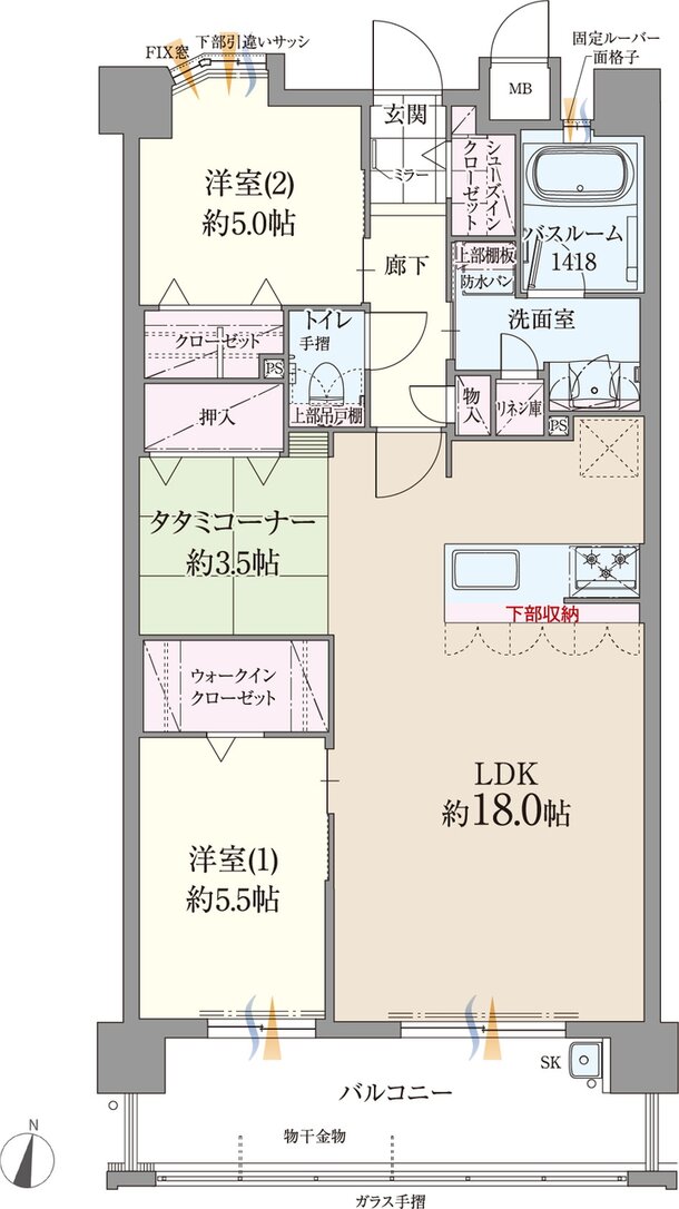 ファーネスト博多南駅グレイス 間取り I type（メニュー1）