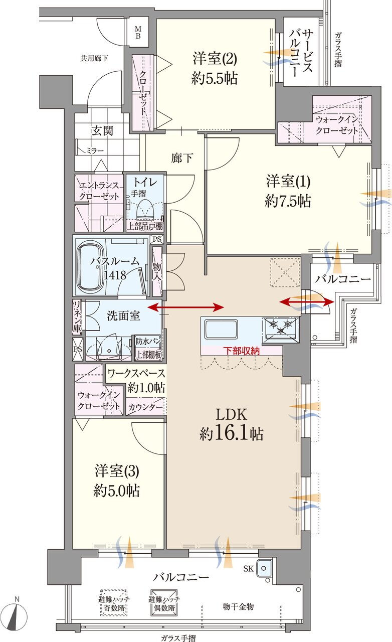 ファーネスト博多南駅グレイス 間取り J type（メニュー2）