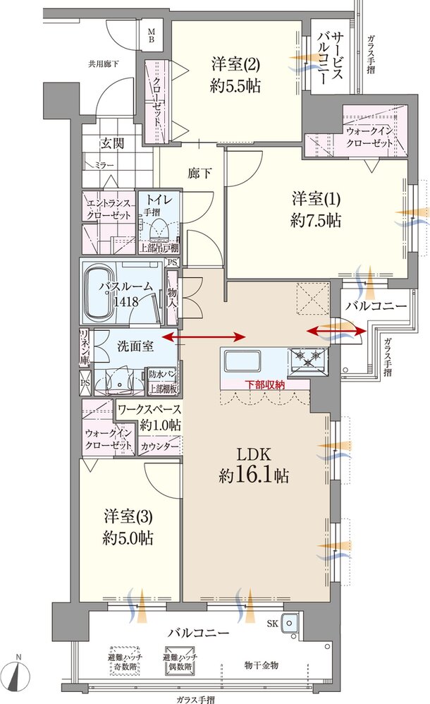 ファーネスト博多南駅グレイス 間取り J type（メニュー2）