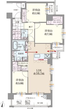 ファーネスト博多南駅グレイス 間取り J type（メニュー2）