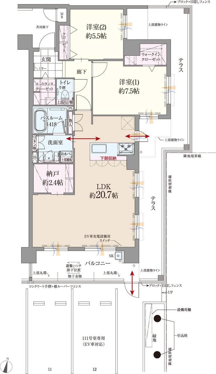 ファーネスト博多南駅グレイス 間取り J1 type（メニュー1）