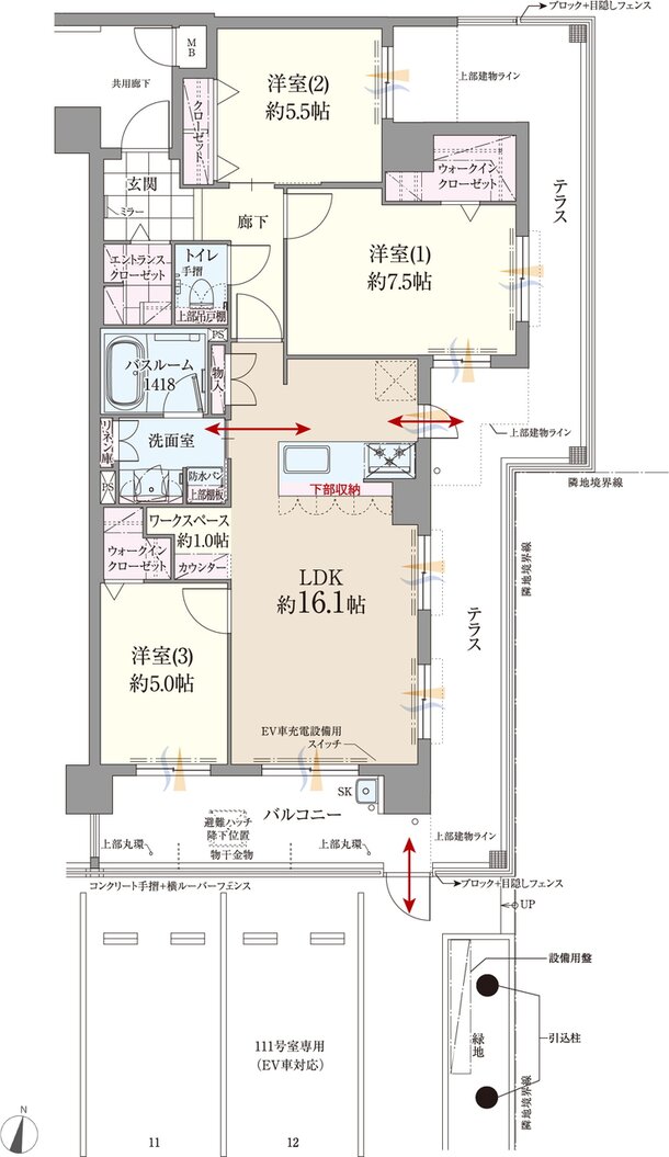 ファーネスト博多南駅グレイス 間取り J1 type（メニュー1）
