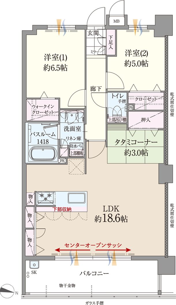 ファーネスト博多南駅グレイス 間取り K type（メニュー2）