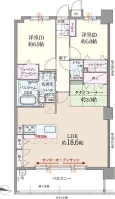 ファーネスト博多南駅グレイス 間取り K type（メニュー2）