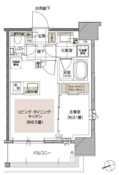 ピアース戸越公園レジデンス 間取り A2 type