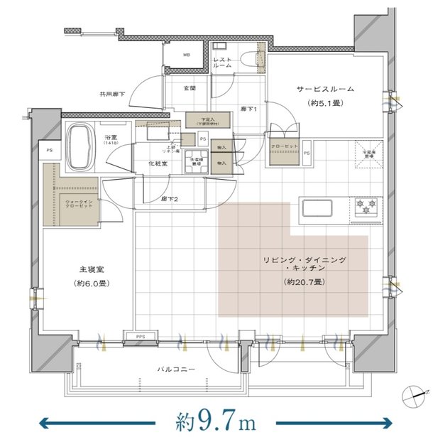ピアース戸越公園レジデンス 間取り E type［MENU PLAN1］