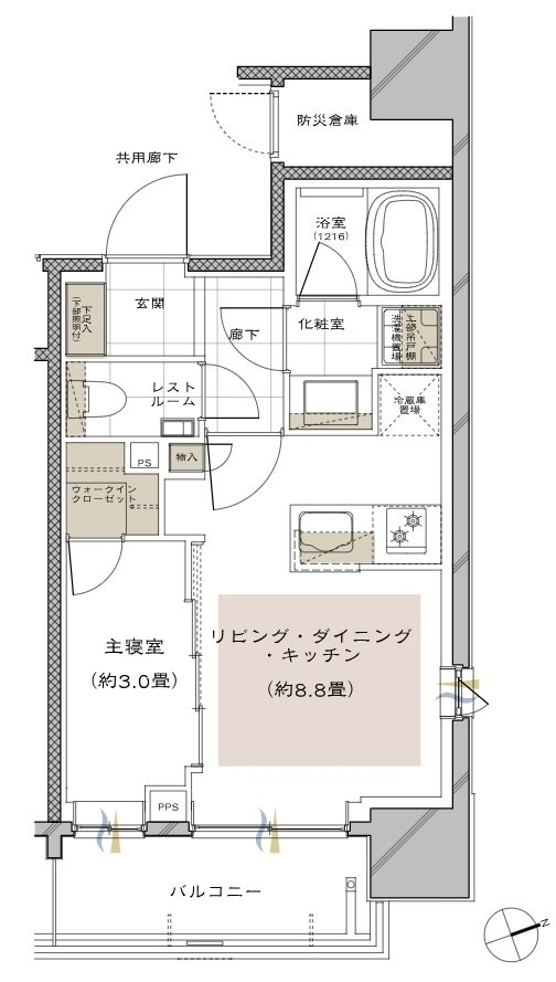 ピアース戸越公園レジデンス 間取り B type