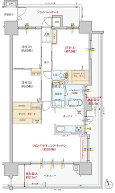 ヴェルディ・ステーションタワー天神川 間取り J type