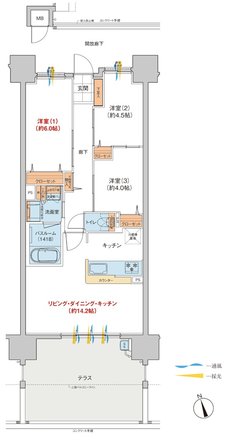 ヴェルディ・ステーションタワー天神川 間取り E1 type