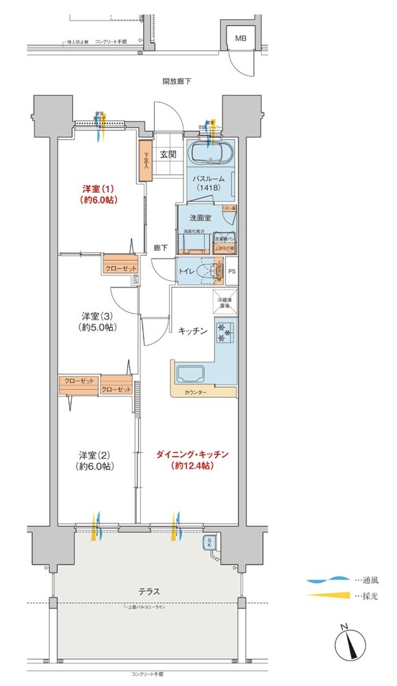 ヴェルディ・ステーションタワー天神川 間取り F1 type