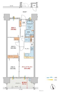 ヴェルディ・ステーションタワー天神川 間取り F type