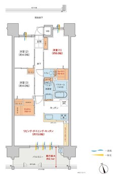 ヴェルディ・ステーションタワー天神川 間取り H type