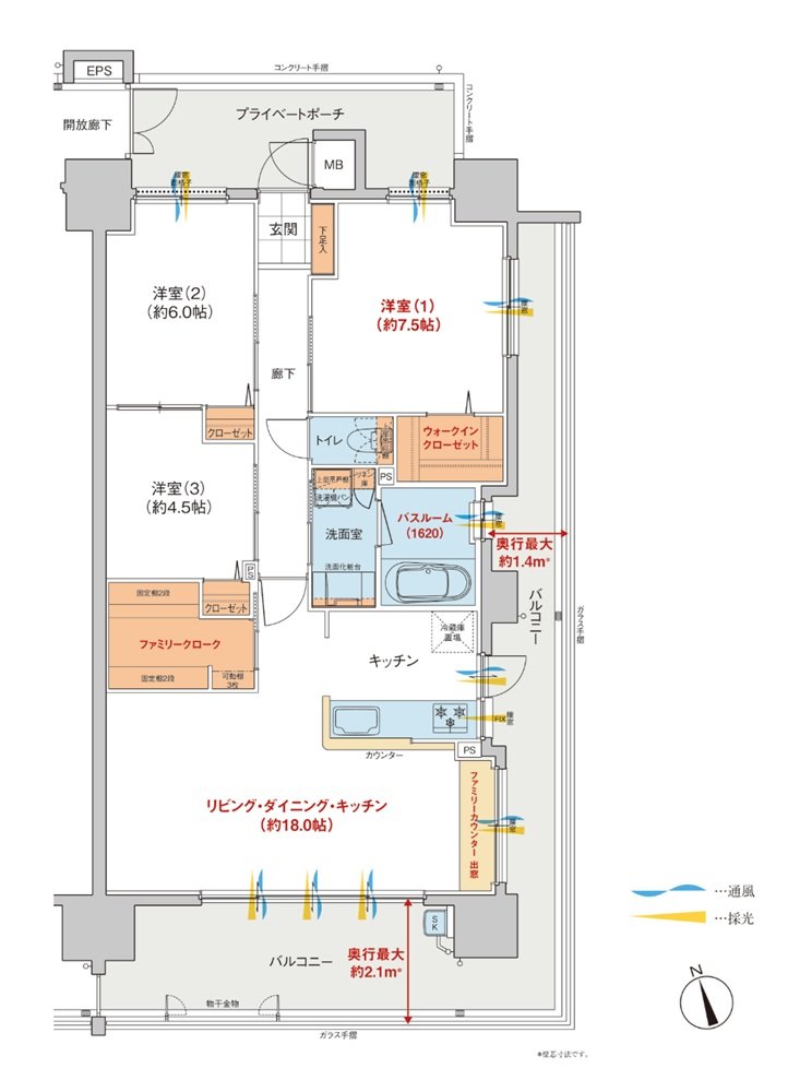 ヴェルディ・ステーションタワー天神川 間取り J type