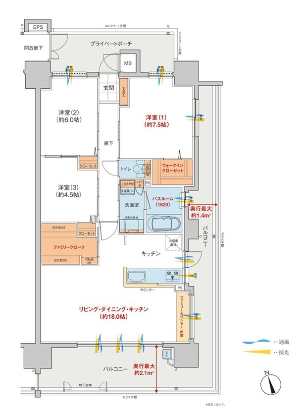 ヴェルディ・ステーションタワー天神川 間取り J type