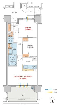 ヴェルディ・ステーションタワー天神川 間取り L1 type