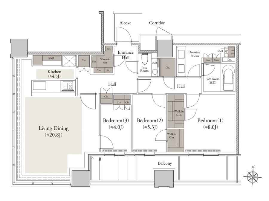 シエリアタワー南麻布 間取り M type