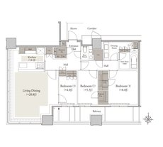 シエリアタワー南麻布 間取り M type