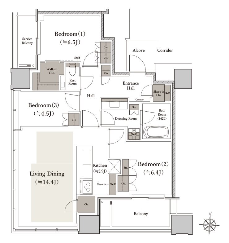シエリアタワー南麻布 間取り H type
