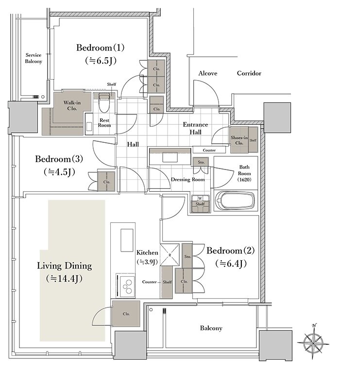 シエリアタワー南麻布 間取り H type