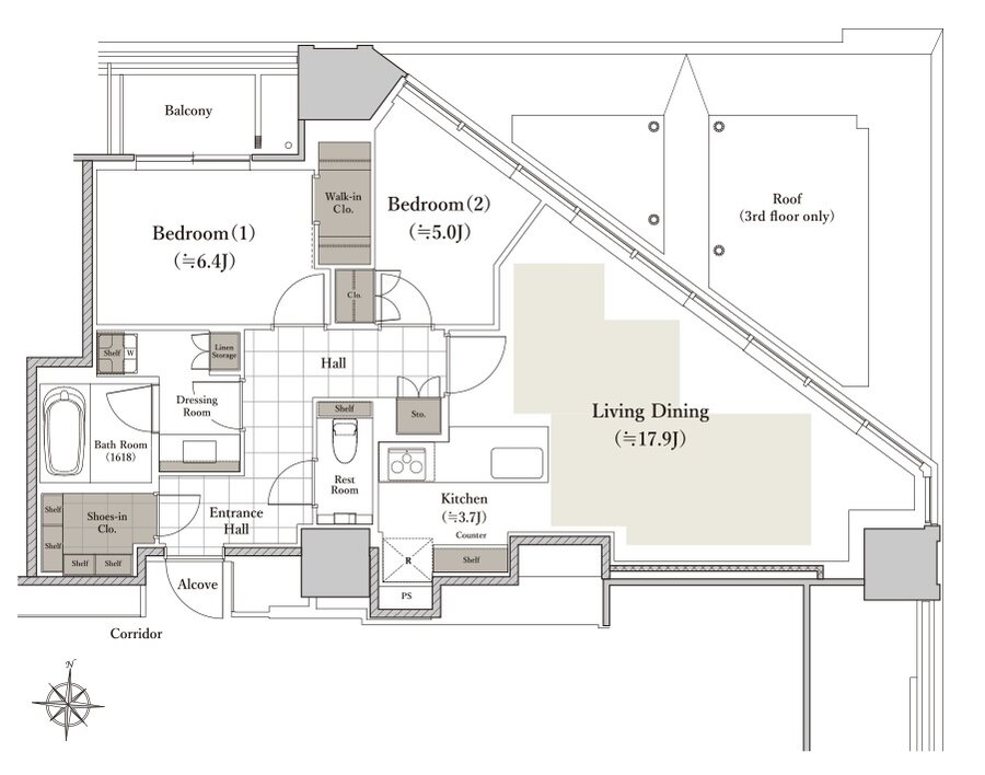 シエリアタワー南麻布 間取り B type