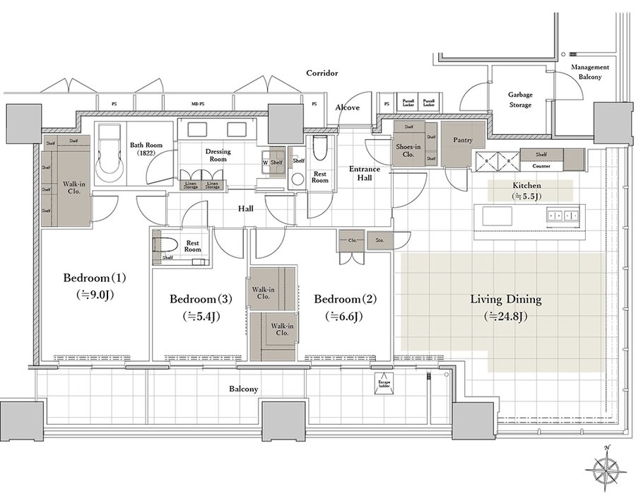 シエリアタワー南麻布 間取り Q type