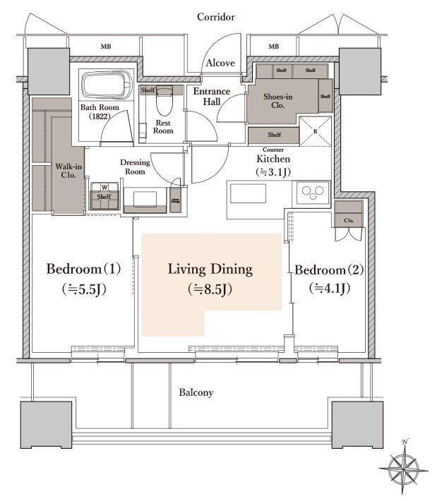 シエリアタワー南麻布 間取り I type