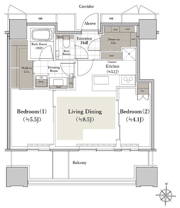 シエリアタワー南麻布 間取り I type