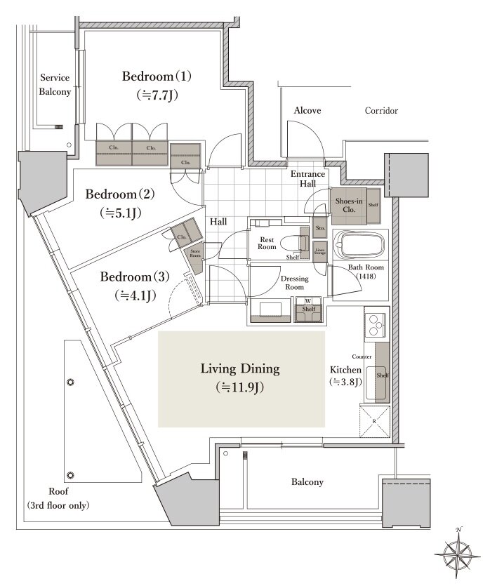 シエリアタワー南麻布 間取り C type