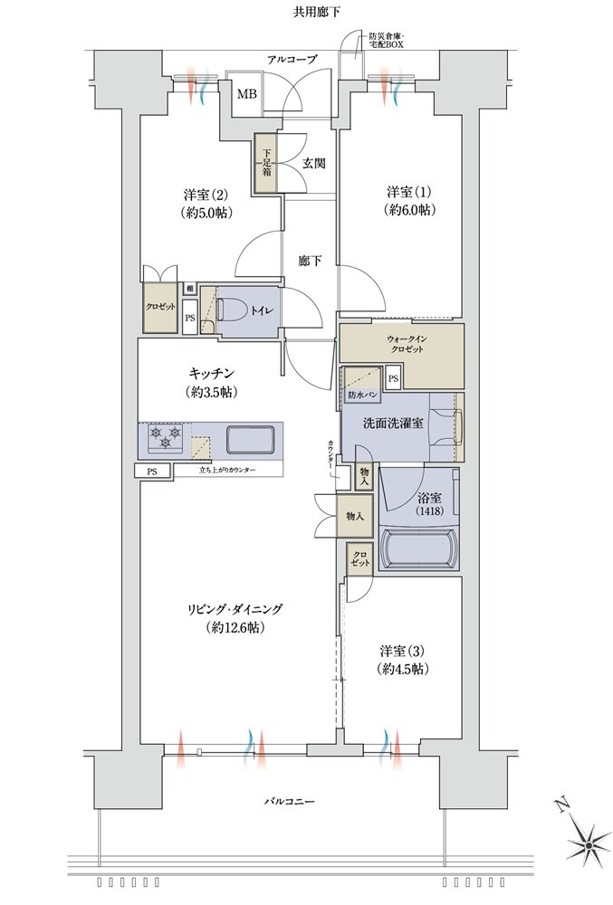 ジオ神戸相生町 間取り D type