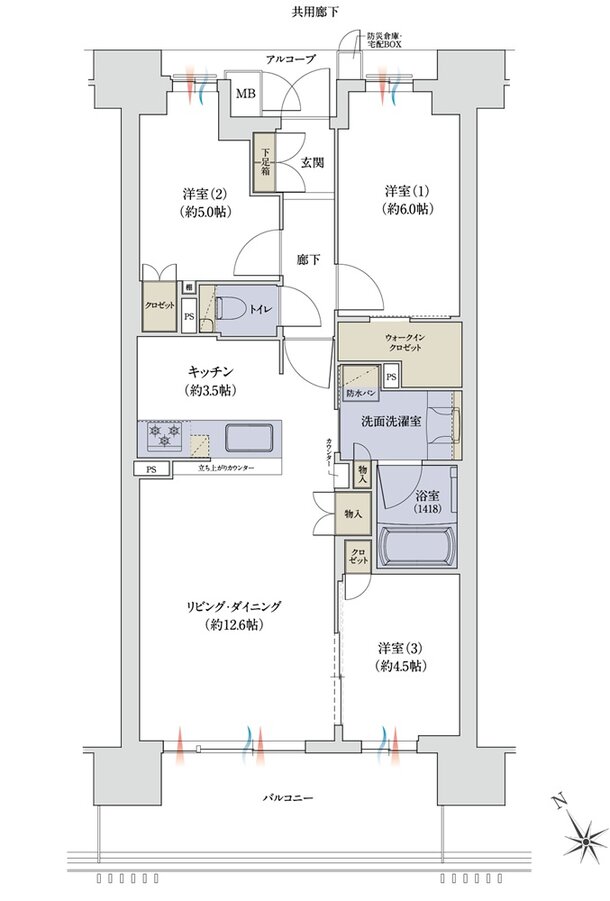 ジオ神戸相生町 間取り D type