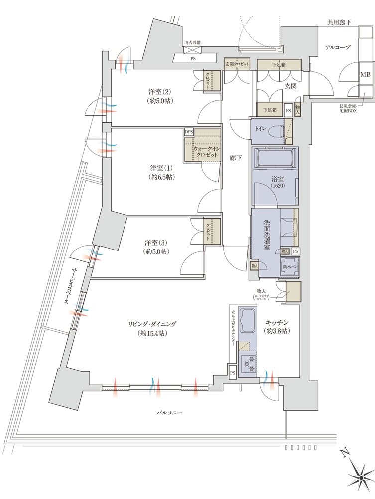 ジオ神戸相生町 間取り A type