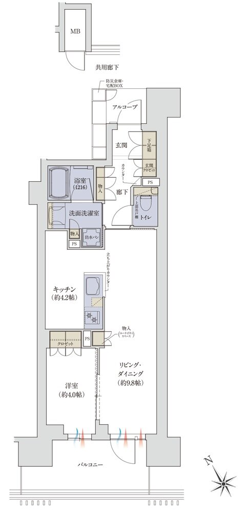 ジオ神戸相生町 間取り B type