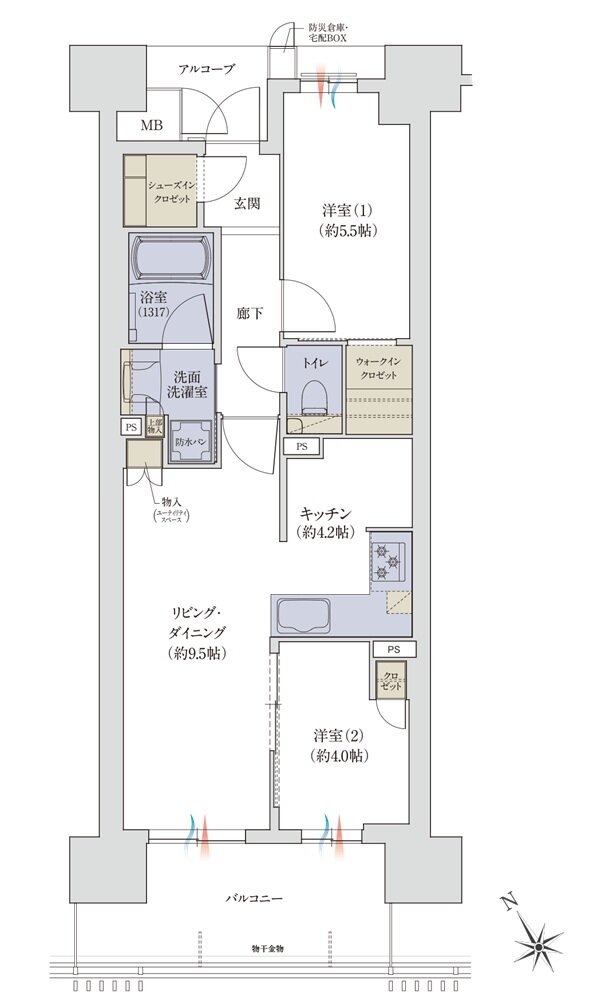 ジオ神戸相生町 間取り C type