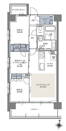 ビアレ北浦和 間取り H TYPE