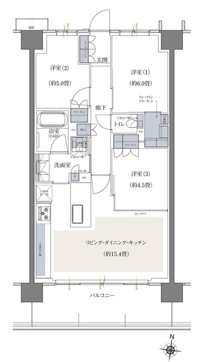 ビアレ北浦和 間取り K type